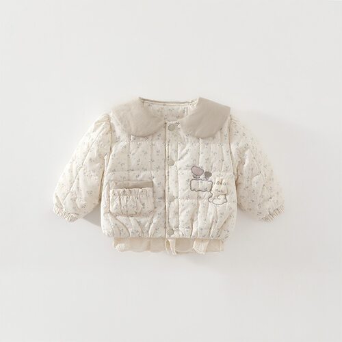 女童棉服外套秋冬装新款洋气可爱夹棉上衣女宝宝韩系保暖棉袄超萌