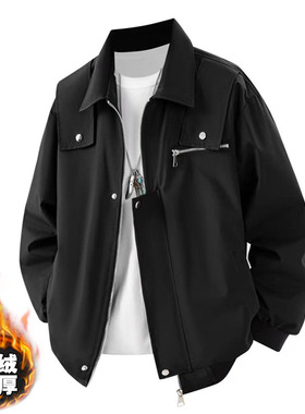 2025秋冬外套男ins高街潮牌港风休闲夹克外套潮流气质流行款上衣