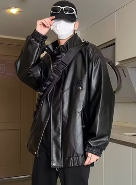 休闲运动秋季情侣机车服宽松上衣穿衣服夹克vintage帅气休闲上衣