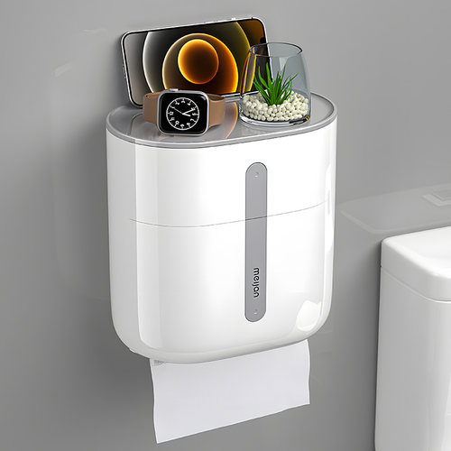 化妆室卫生纸盒免打孔防水厕所卫生纸盒壁挂式纸巾盒家用卫生纸置