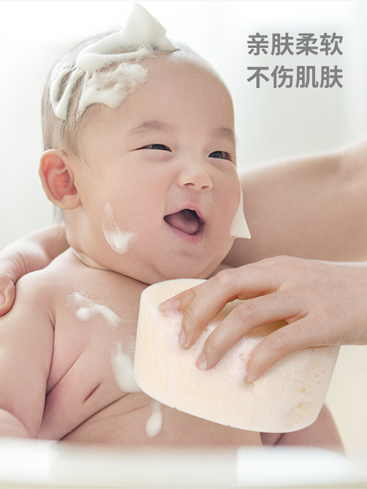 日本进口宝宝洗澡海绵浴擦儿童婴儿专用沐浴球搓澡巾搓灰搓泥神器