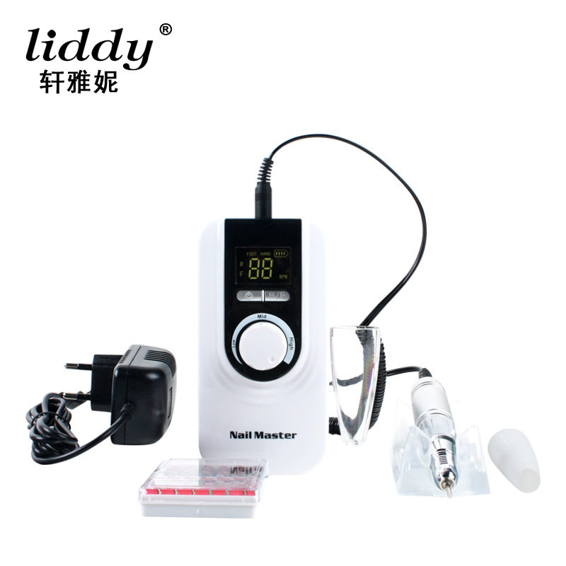 liddy跨境爆款新款便携充电美甲打磨机35000转显示屏电动磨甲机