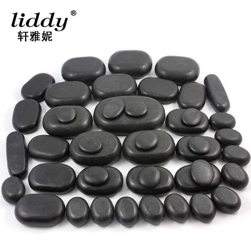 liddy SPA能量按摩石45块套装推拿热石头背部按摩推拿热敷石