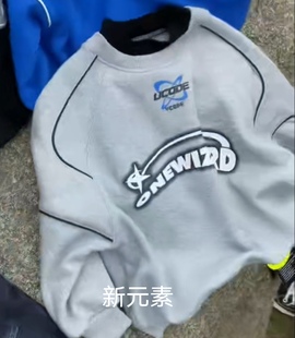 新元素中大童秋冬韩版男童字母印花加绒加厚卫衣宽松一体绒上衣T