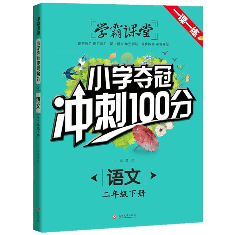 正版包邮  （彩图）学霸课堂：小学夺冠冲刺100分·语文-2年级下册 9787514225655 文化发展出版社 龚勋