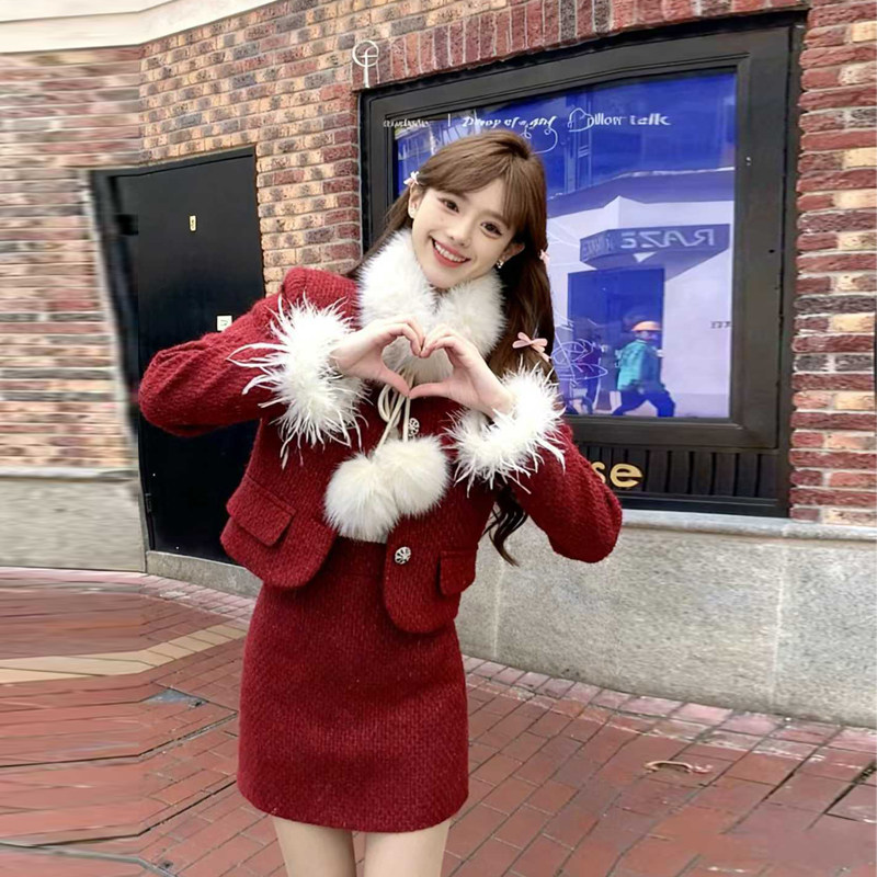 实拍氛围感套装女冬季千金感毛毛袖小香风水貂绒外套半身裙两件套,女装/女士精品,时尚套装,淘宝优惠券,粉丝福利购,淘宝优惠卷
