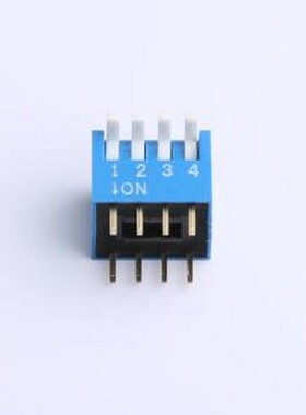 DP-4-B-T 拨码开关 2.54mm间距 4位 琴键式 直插侧拨 蓝色 拨码开