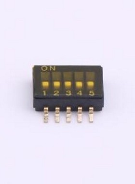 DS-05P 拨码开关 1.27mm间距5位 贴片黑色S脚 拨码开关 SMD,P=1.2