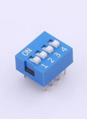 DS-04-B-T 拨码开关 蓝色平拨 4位 KE拨码开关 插件