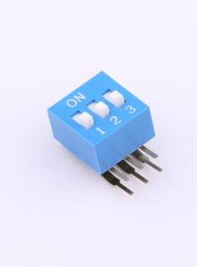 DA-03-B 拨码开关 拨码开关2.54mm间距,弯脚90度侧插 蓝色 3PIN/
