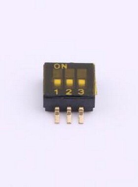 DS-03P 拨码开关 1.27mm间距3位 贴片黑色S脚 拨码开关 SMD,P=1.2