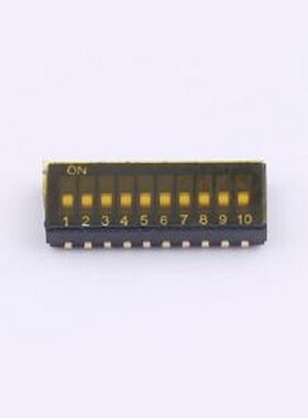 DU-10P 拨码开关 1.27mm间距10位 贴片黑色J脚 拨码开关 SMD,P=1.