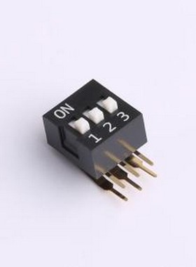 DA-03-K-T 拨码开关 3位 2.54mm间距 宽体黑色 直角型DA系列拨码