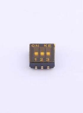 DSHP03TJGER 拨码开关 3位 1.27mm脚距内弯脚 拨码开关 SMD-6P,5.