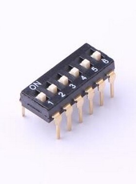 TL-06 拨码开关 拨码开关插件黑色06P-6PIN间距2.54mm立式直插正