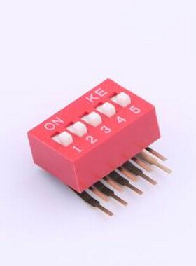 DSDA05LHGETR 拨码开关 2.54mm 宽体红色5位弯脚90°拨码开关 -