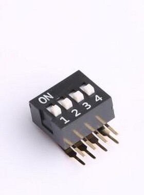 DA-04-K-T 拨码开关 4位 2.54mm间距 宽体黑色 直角型DA系列拨码