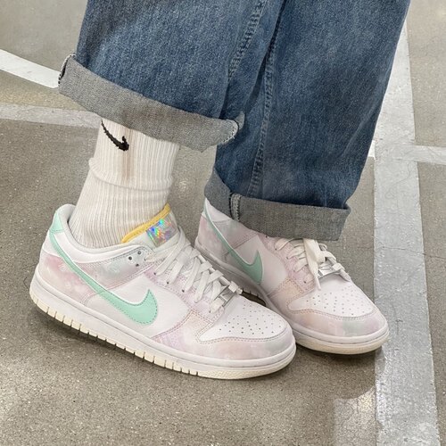 NikeDunk Paisley Print耐磨 低帮 板鞋 粉绿 男女同款FJ7707-131