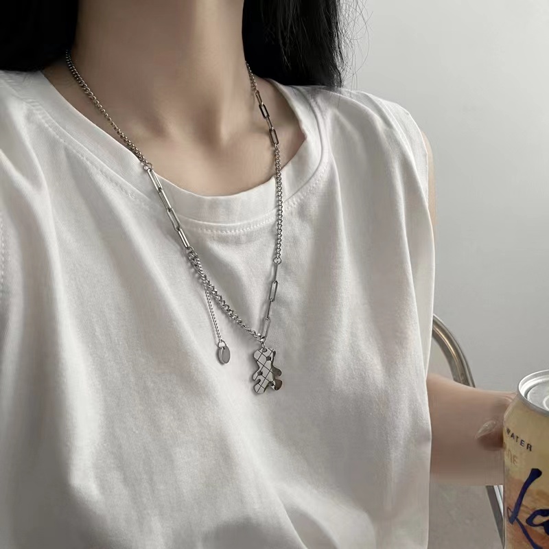 银神925银十字链女闪亮