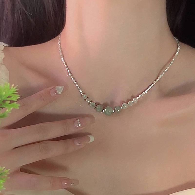 渐变和田玉项链女轻奢小众