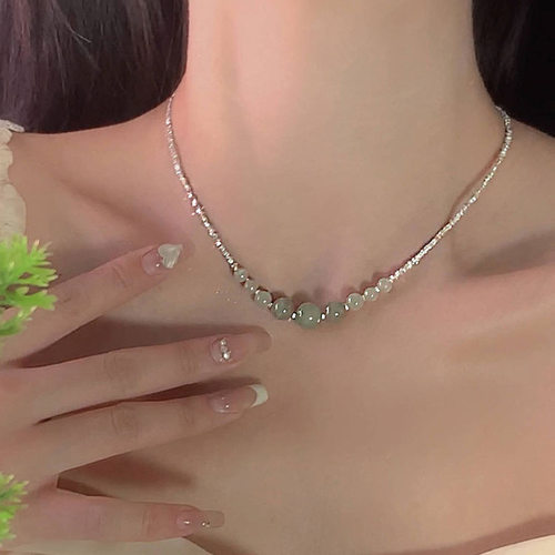 渐变和田玉项链女轻奢小众