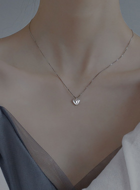 花边爱心项链女ins冷淡风颈链高