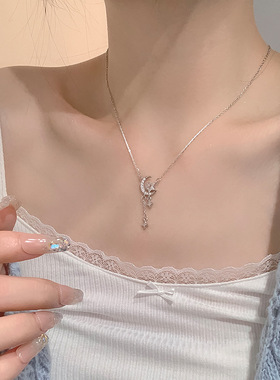 五角星月亮流苏项链女2025新款