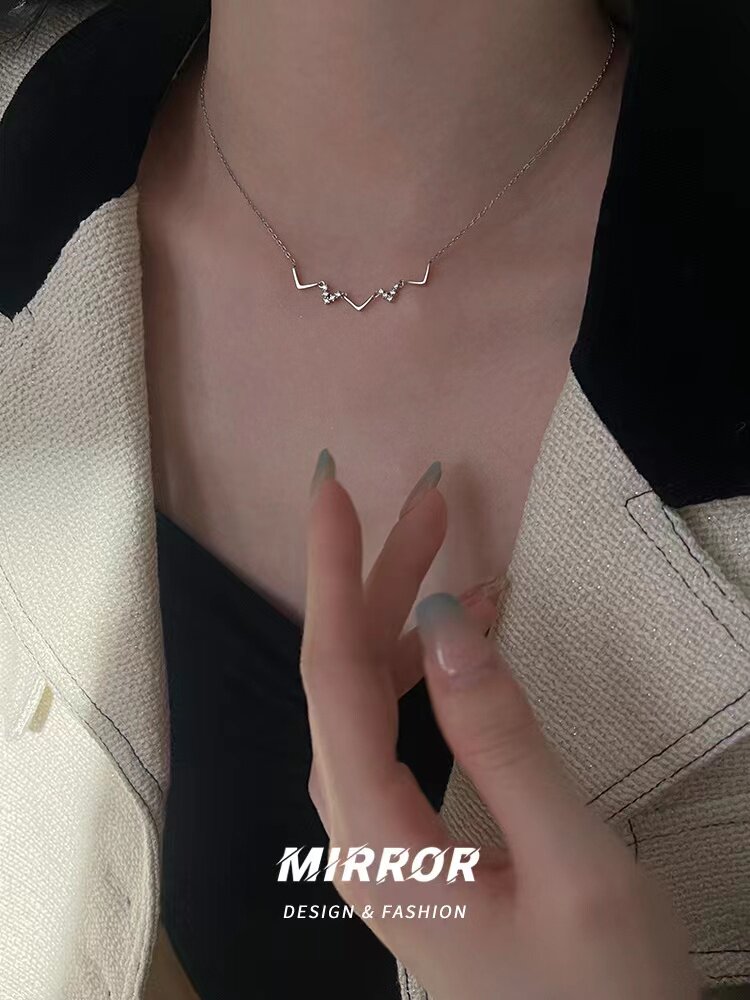 闪电心跳频率波浪项链女高级感锁骨链颈链女时尚小众新款