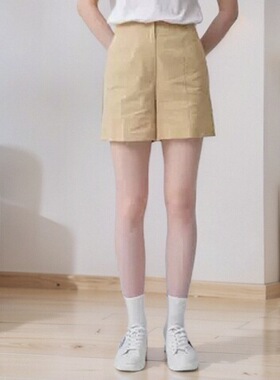 哈吉斯hazzys专柜正品2024年夏季纯色休闲短裤女士ACDSP0BBP57
