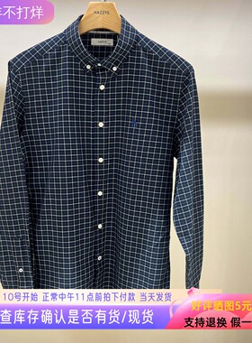 哈吉斯hazzys专柜正品25年秋款男士休闲格纹长袖衬衫 ASCZK1CCK17