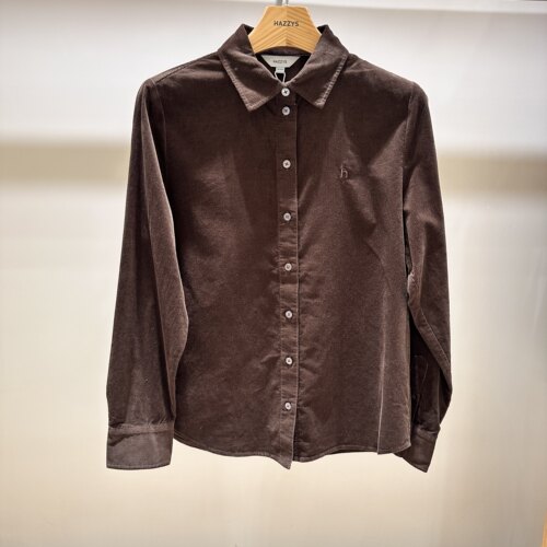 哈吉斯hazzys正品灯芯绒长袖衬衫女2025秋季新品衬衣ASCSK1CDK20