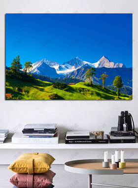 自然风景画山水装饰海报治愈系风景家居客厅遮挡床头挂画装饰贴画