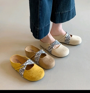 内增高女凉拖鞋 厚底鞋 一脚蹬丑萌单鞋 女夏外穿2026新款 包头半拖鞋