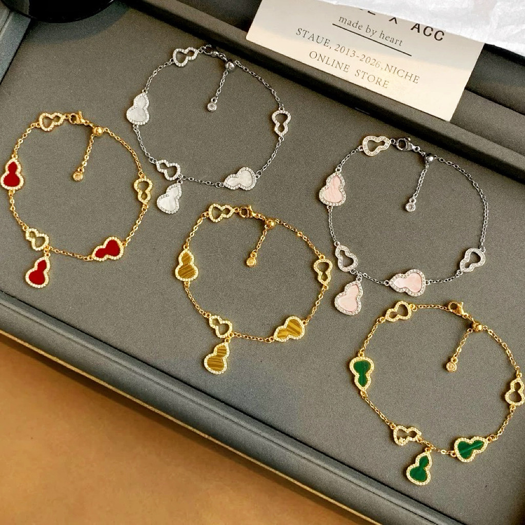 天然石六宝葫芦手链女贝母复古红图片