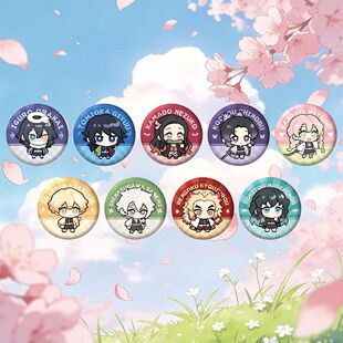 鬼灭之刃吧唧富冈义勇蜜璃蝴蝶忍时透无一郎祢豆子磨砂谷子徽章