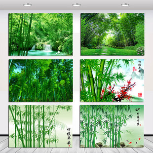 竹报平安挂画自粘贴画富贵吉祥竹节节高升客厅玄关招财旺宅装饰画