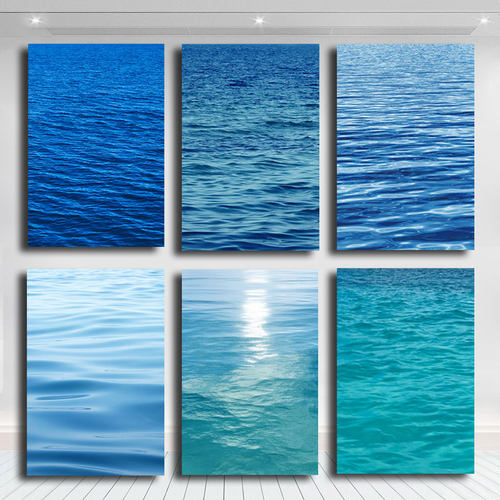 波光粼粼大海海浪壁画客厅卧室沙发背景贴画自然海水餐厅玄关挂画