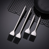 304不绣钢硅胶油刷家用耐高温不掉毛烧烤油刷子厨房烙饼硅胶刷