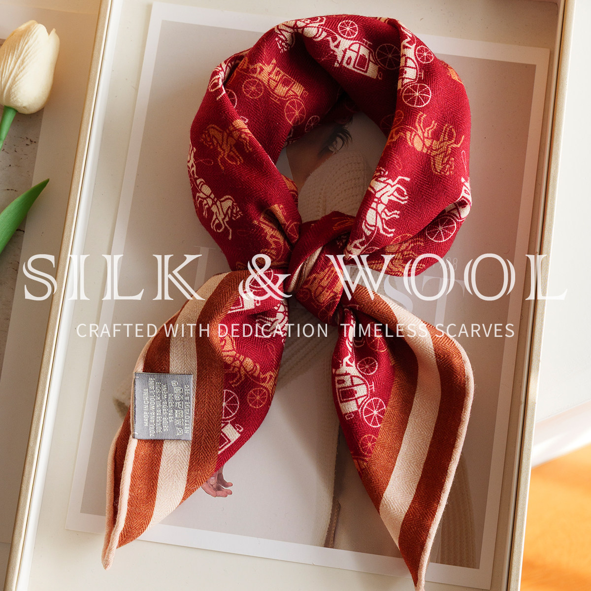 法式风安可拉红马车！真丝羊毛小方巾女春秋百搭丝毛围巾装饰披肩,服饰配件/皮带/帽子/围巾,围巾/丝巾/披肩,淘宝优惠券,粉丝福利购,淘宝优惠卷