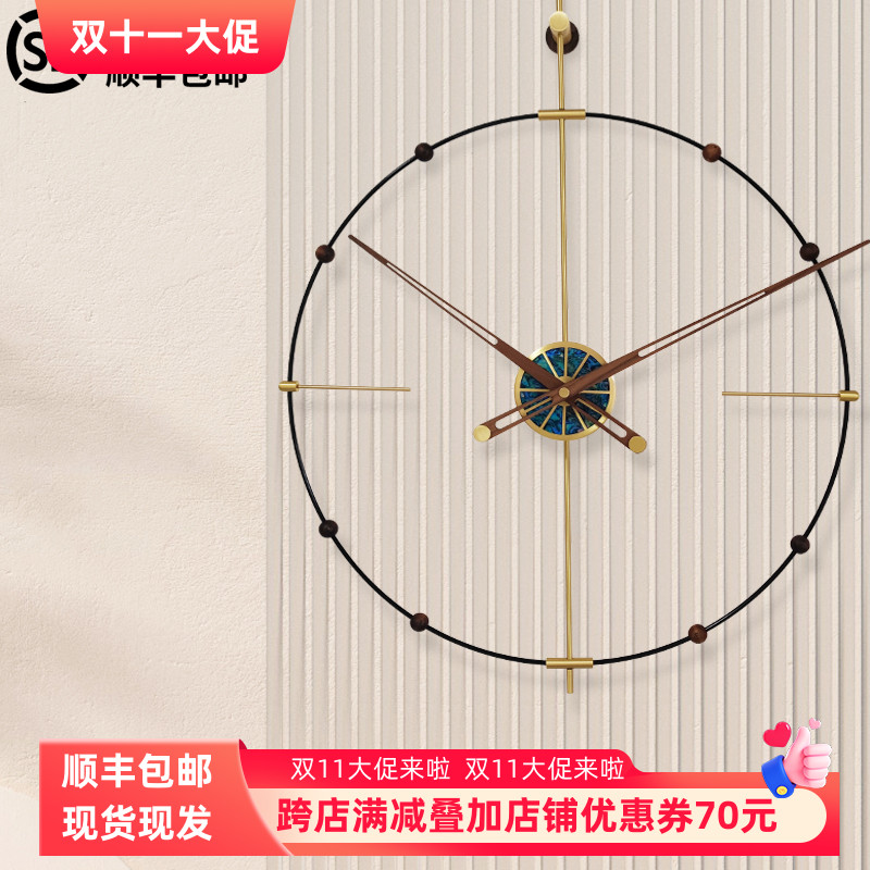 客厅艺术时钟样板间圆形挂钟简约