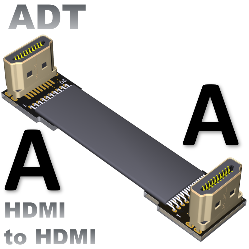 标准型HDMI V2.0内置型延长线支持2K/144hz 4K/60Hz弯头扁平线ADT 电子元器件市场 连接线/转接线/延长线/数据线 原图主图