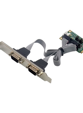 MINI PCIE转RS232串口扩展卡 MPCIE双串口卡 9针可供电 WCH382L