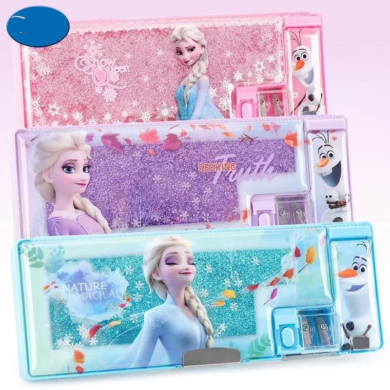 流沙笔袋冰雪奇缘艾莎铅笔盒可爱女孩大容量女生文具盒小学生女童