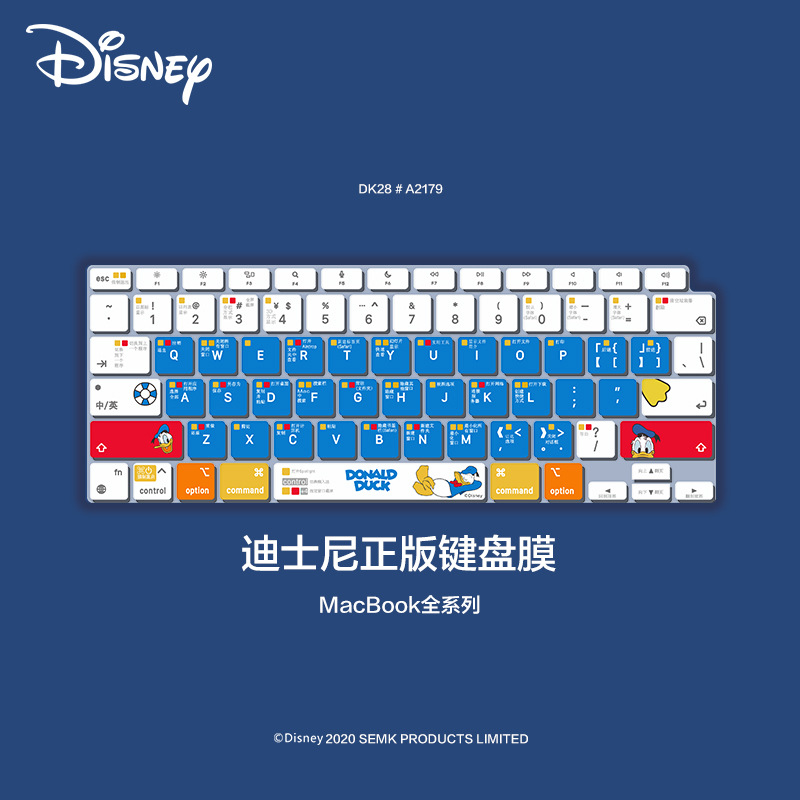 适用macbookpro键盘膜13寸2020正版迪士尼苹果macair笔记本保护膜