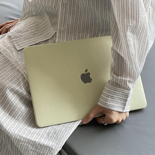 鳄鱼纹牛油果绿macbook保护壳