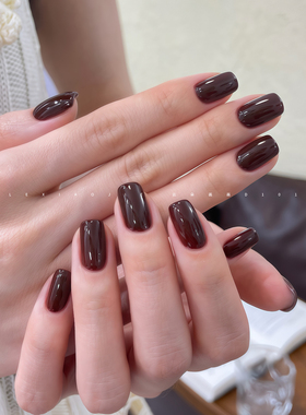 乐小姐云朵画画D101巧克力棕深焦糖红咖色光疗指甲油胶美甲店专用