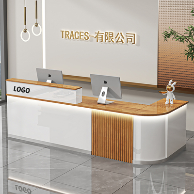 多层实木板吧台收银台可定制