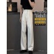 休闲裤 加长高个子白色直筒西裤 垂坠感高级感阔腿西装 潮牌美式 男款