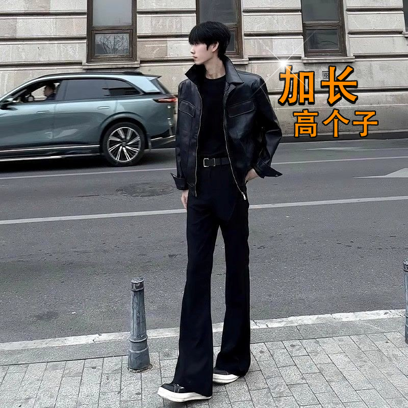 加长纯黑色美式vibe微喇软牛仔裤