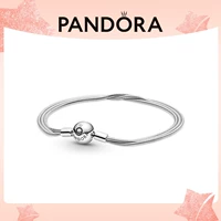 Pandora, цепочка, браслет, серебро 925 пробы, для влюбленных